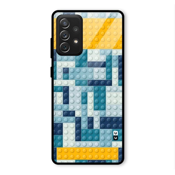 Blocks Blues Glass Back Case for Galaxy A72