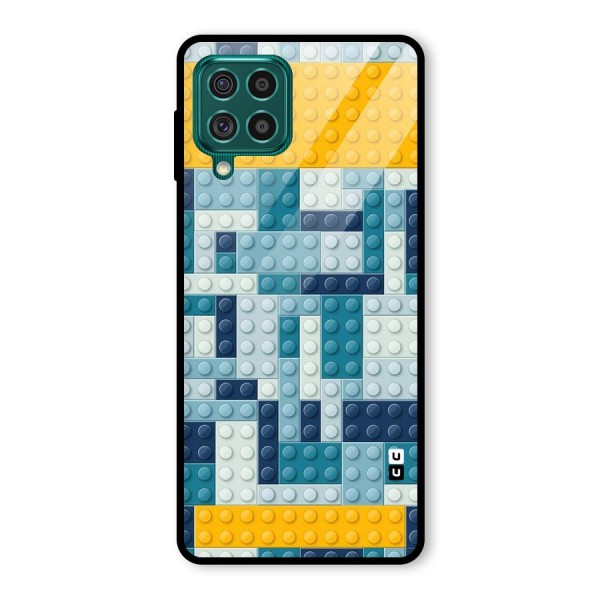 Blocks Blues Glass Back Case for Galaxy F62