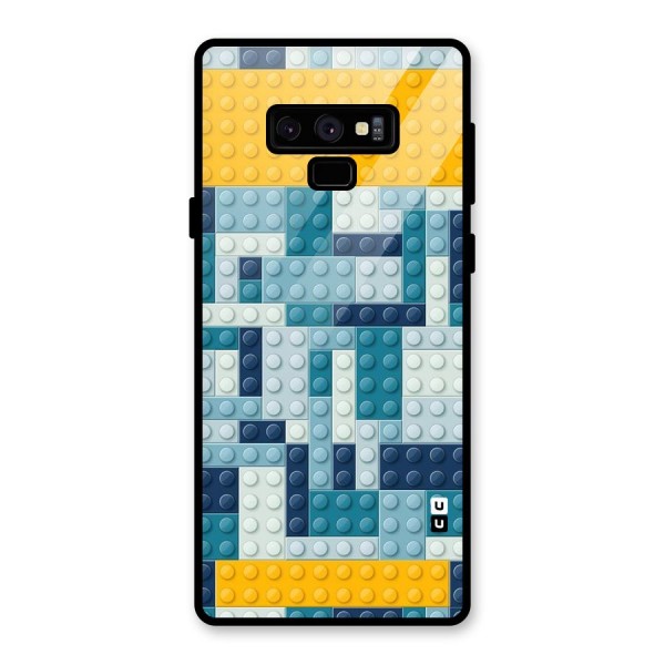 Blocks Blues Glass Back Case for Galaxy Note 9