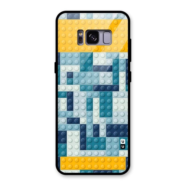 Blocks Blues Glass Back Case for Galaxy S8