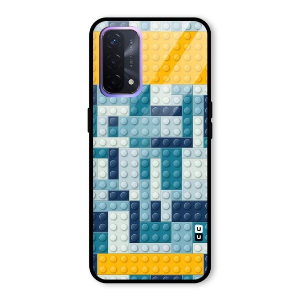 Blocks Blues Glass Back Case for Oppo A74 5G