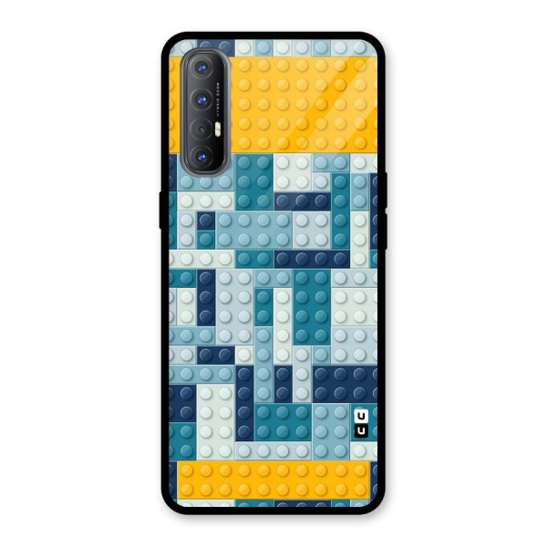 Blocks Blues Glass Back Case for Oppo Reno3 Pro