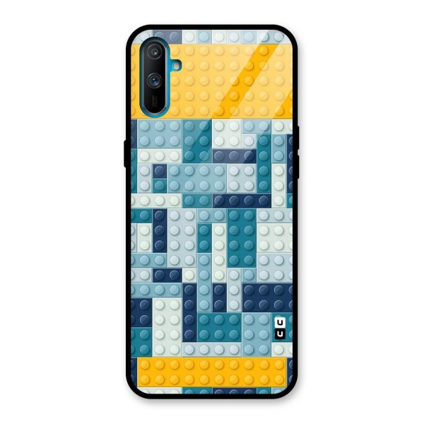 Blocks Blues Glass Back Case for Realme C3