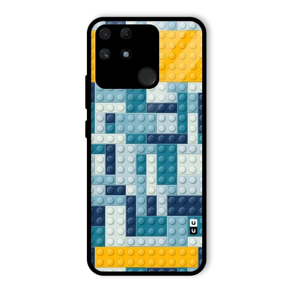 Blocks Blues Glass Back Case for Realme Narzo 50A