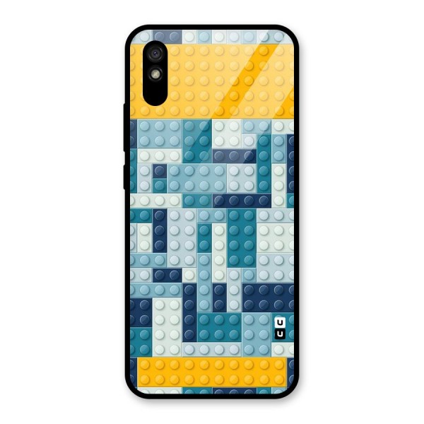 Blocks Blues Glass Back Case for Redmi 9A