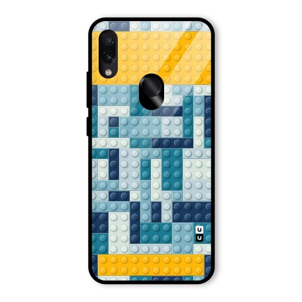 Blocks Blues Glass Back Case for Redmi Note 7S