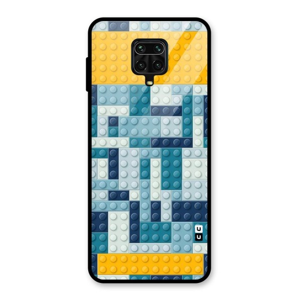 Blocks Blues Glass Back Case for Redmi Note 9 Pro