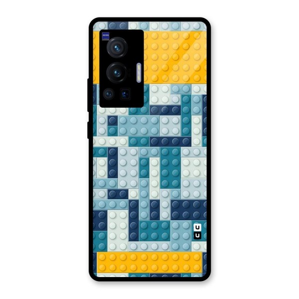 Blocks Blues Glass Back Case for Vivo X70 Pro