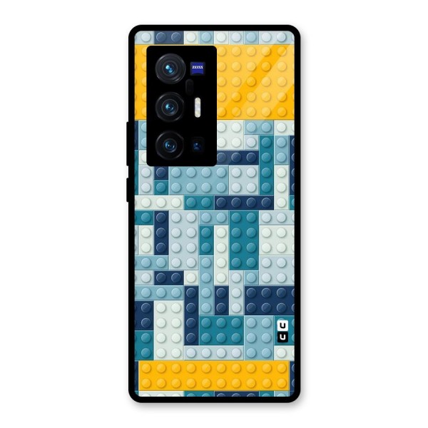 Blocks Blues Glass Back Case for Vivo X70 Pro Plus