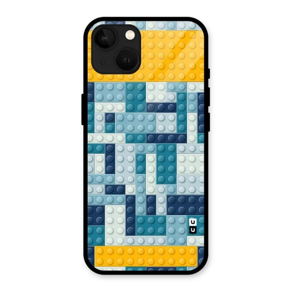 Blocks Blues Glass Back Case for iPhone 13