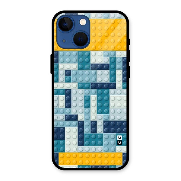 Blocks Blues Glass Back Case for iPhone 13 Mini