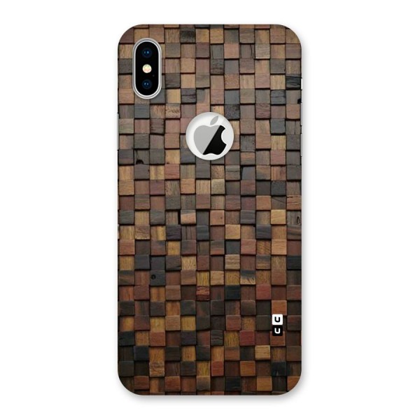 Blocks Of Wood Back Case for iPhone XS Logo Cut