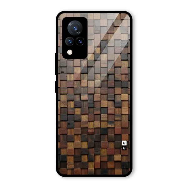 Blocks Of Wood Glass Back Case for Vivo V21 5G