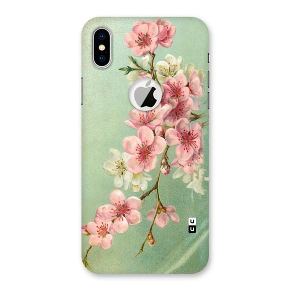 Blossom Cherry Design Back Case for iPhone X Logo Cut