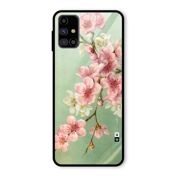 Blossom Cherry Design Glass Back Case for Galaxy M31s