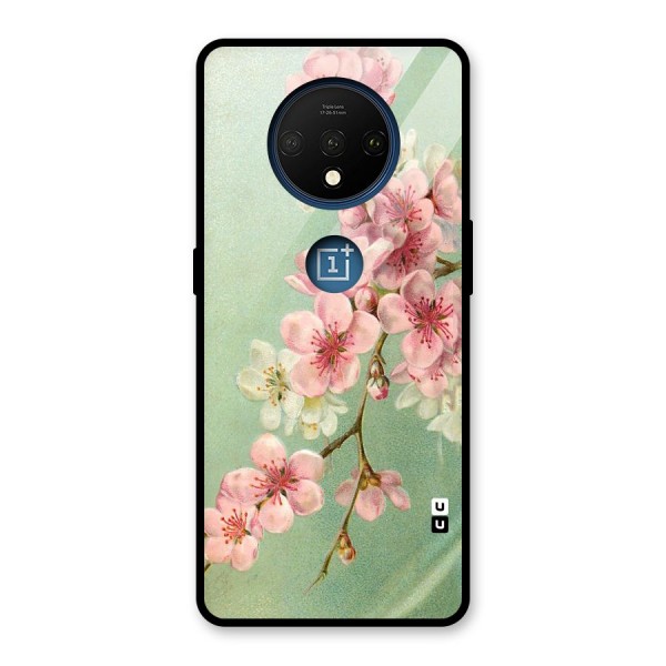 Blossom Cherry Design Glass Back Case for OnePlus 7T