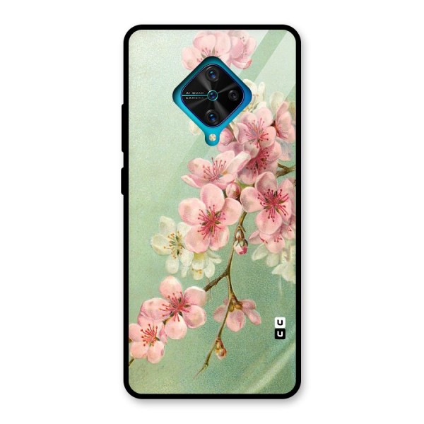 Blossom Cherry Design Glass Back Case for Vivo S1 Pro