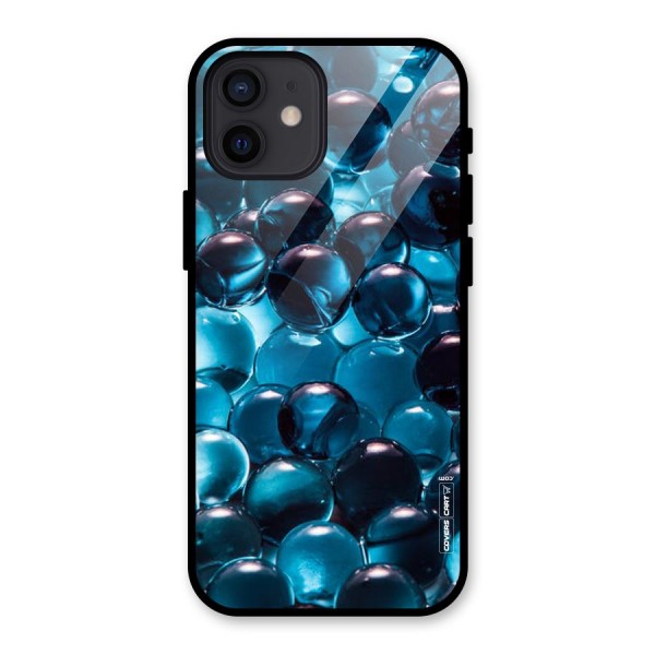 Blue Abstract Balls Glass Back Case for iPhone 12