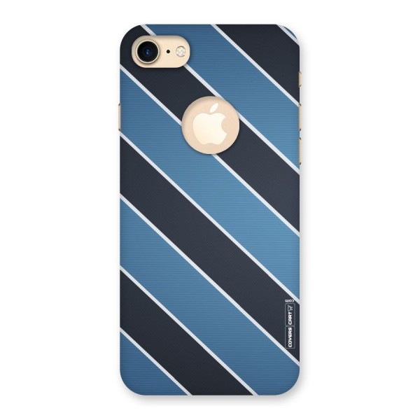 Blue Black Stripes Back Case for iPhone 7 Logo Cut
