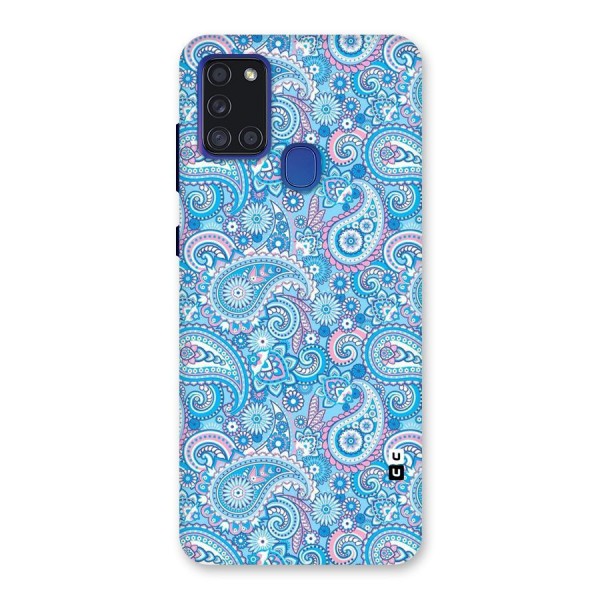 Blue Block Pattern Back Case for Galaxy A21s