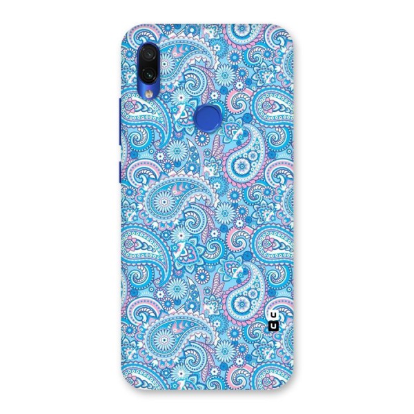 Blue Block Pattern Back Case for Redmi Note 7S