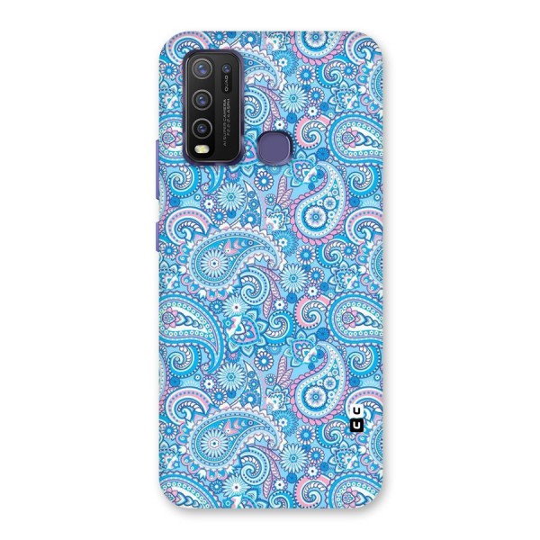 Blue Block Pattern Back Case for Vivo Y30