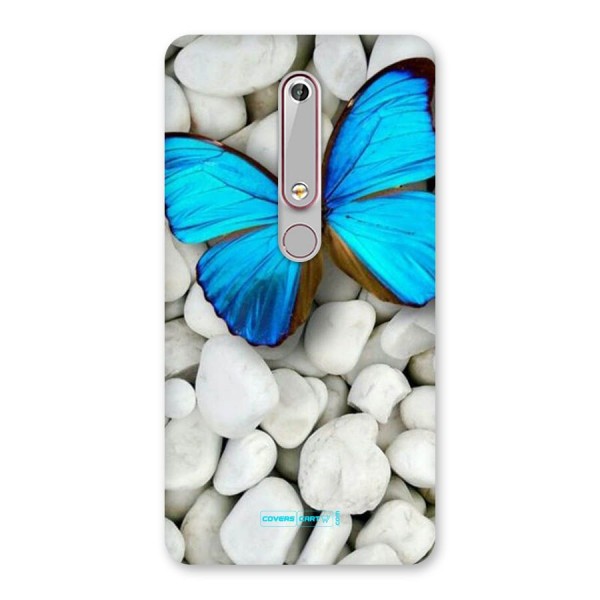 Blue Butterfly Back Case for Nokia 6.1