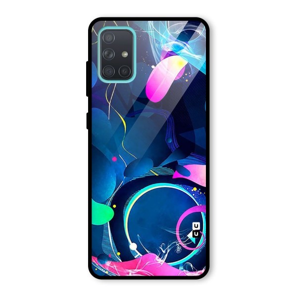 Blue Circle Flow Glass Back Case for Galaxy A71