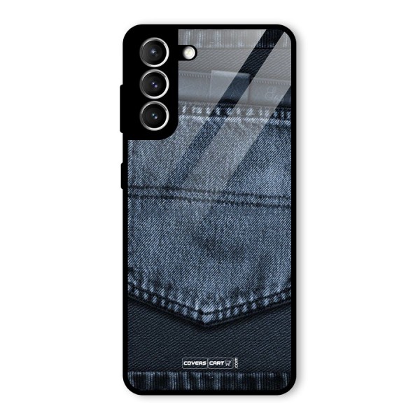 Blue Denim Glass Back Case for Galaxy S21 5G