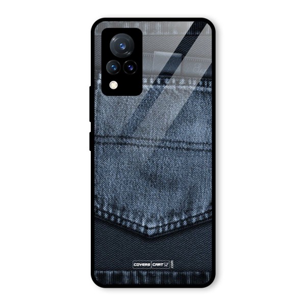 Blue Denim Glass Back Case for Vivo V21 5G