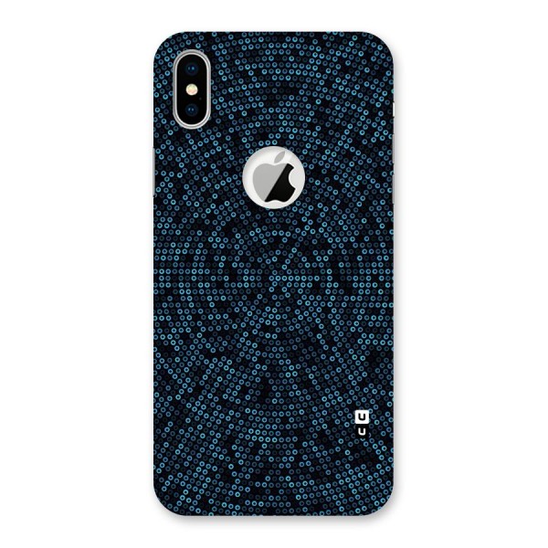 Blue Disco Lights Back Case for iPhone XS Logo Cut