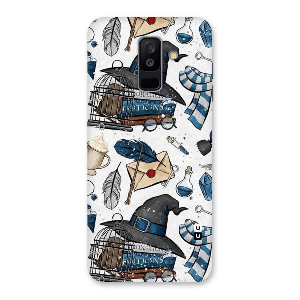 Blue Feather Hat Design Back Case for Galaxy A6 Plus