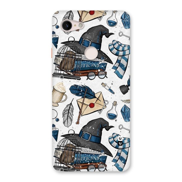 Blue Feather Hat Design Back Case for Google Pixel 3 XL