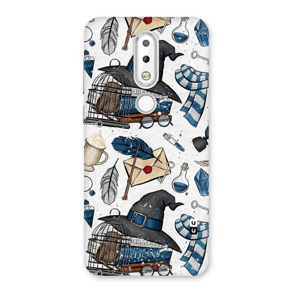 Blue Feather Hat Design Back Case for Nokia 6.1 Plus