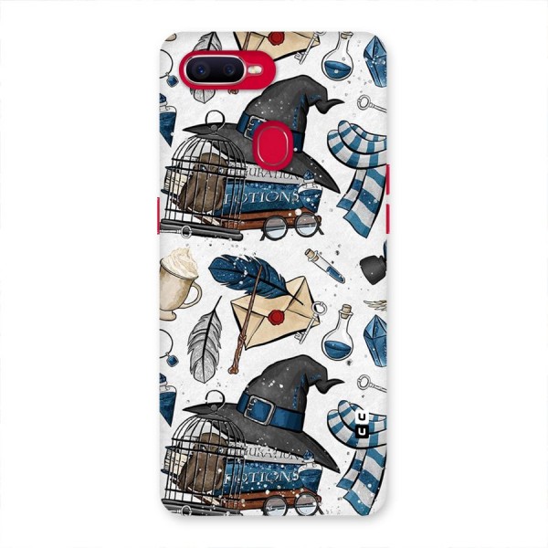 Blue Feather Hat Design Back Case for Oppo F9 Pro