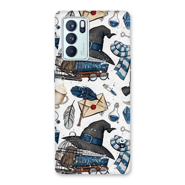 Blue Feather Hat Design Back Case for Oppo Reno6 Pro 5G
