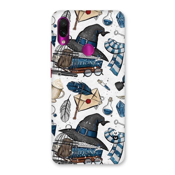 Blue Feather Hat Design Back Case for Redmi Note 7 Pro
