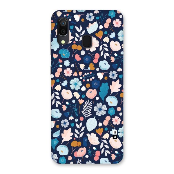 Blue Floral Back Case for Galaxy A20