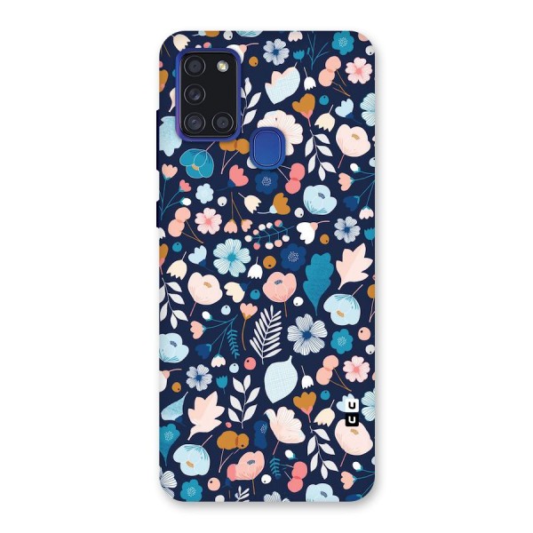 Blue Floral Back Case for Galaxy A21s