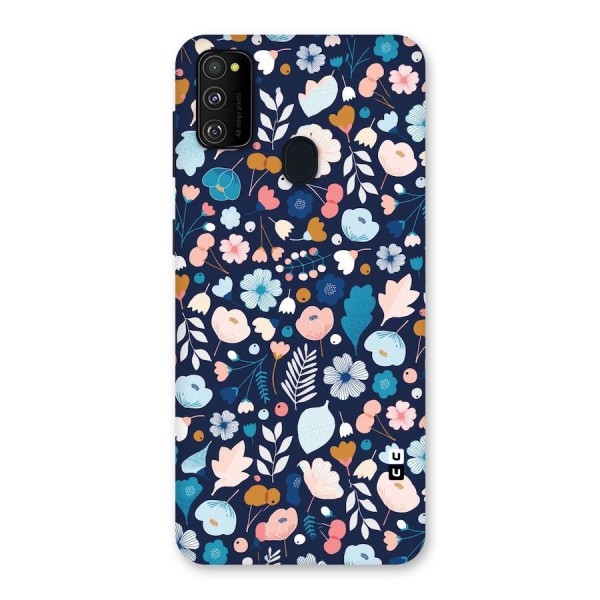 Blue Floral Back Case for Galaxy M21