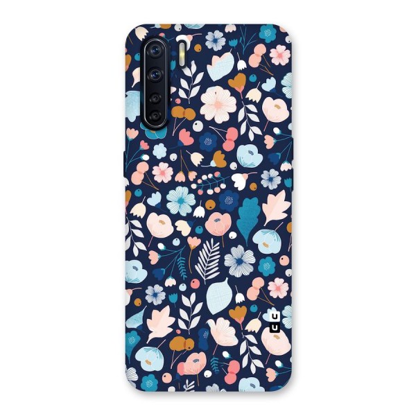 Blue Floral Back Case for Oppo F15