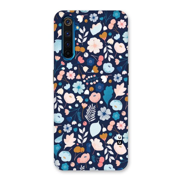 Blue Floral Back Case for Realme 6 Pro