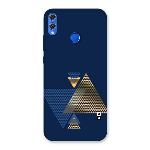 Blue Gold Triangles Back Case for Honor 8X