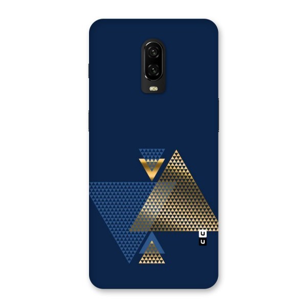Blue Gold Triangles Back Case for OnePlus 6T