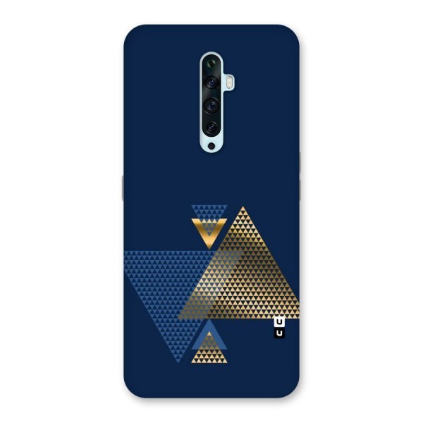 Blue Gold Triangles Back Case for Oppo Reno2 F