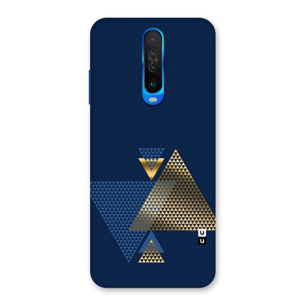 Blue Gold Triangles Back Case for Poco X2