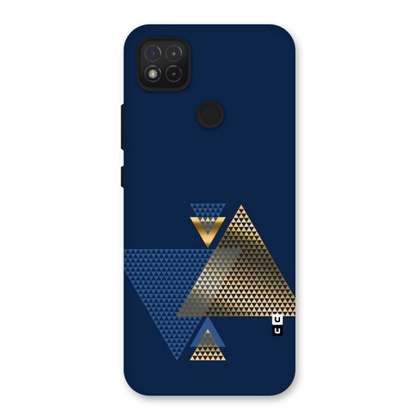 Blue Gold Triangles Back Case for Redmi 9