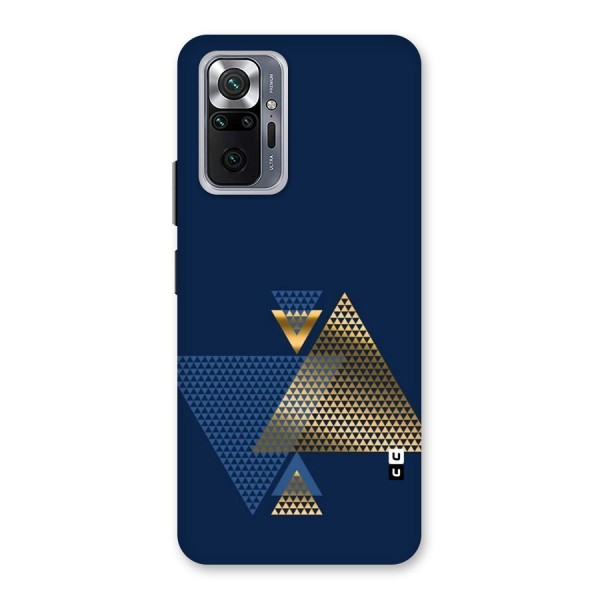 Blue Gold Triangles Back Case for Redmi Note 10 Pro Max