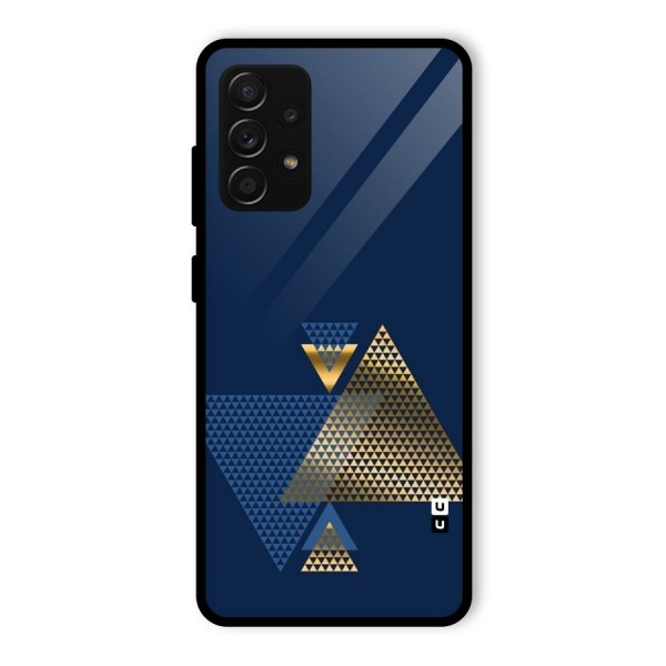Blue Gold Triangles Glass Back Case for Galaxy A53 5G