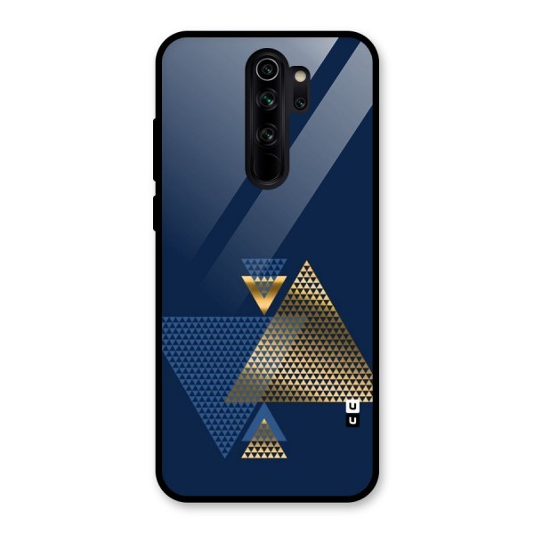 Blue Gold Triangles Glass Back Case for Redmi Note 8 Pro